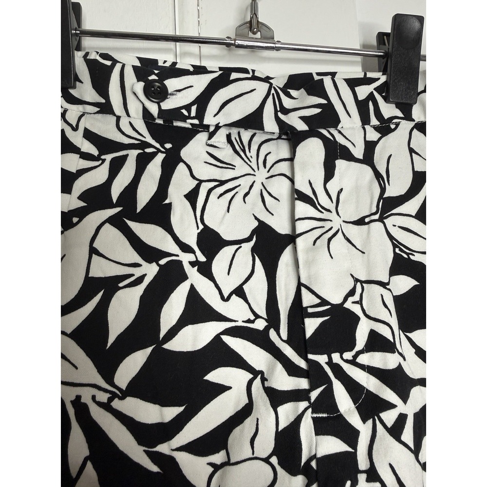 Lands End Pants, Black/White Floral 18W Tropical Floral Resort Career - Picture 2 of 3